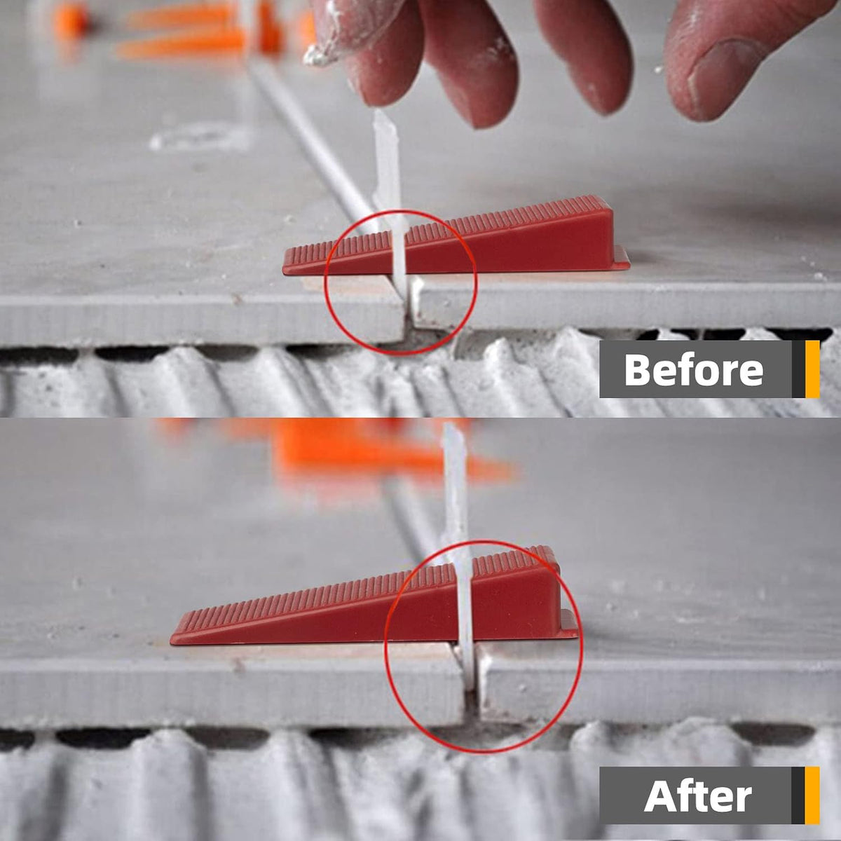 Tile Leveling System 400-Piece Tile Leveling Spacer Clips and 100-Piece Reusable Wedges Tile Leveler Tool Set for