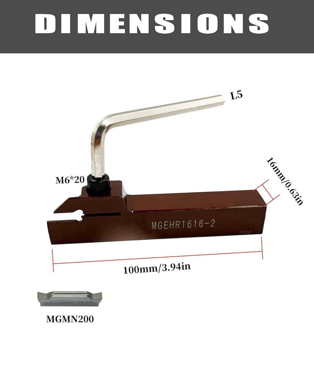 MGMN200 Grooving Inserts with Grooving Holder MGEHR1616 for Aluminum Cutting