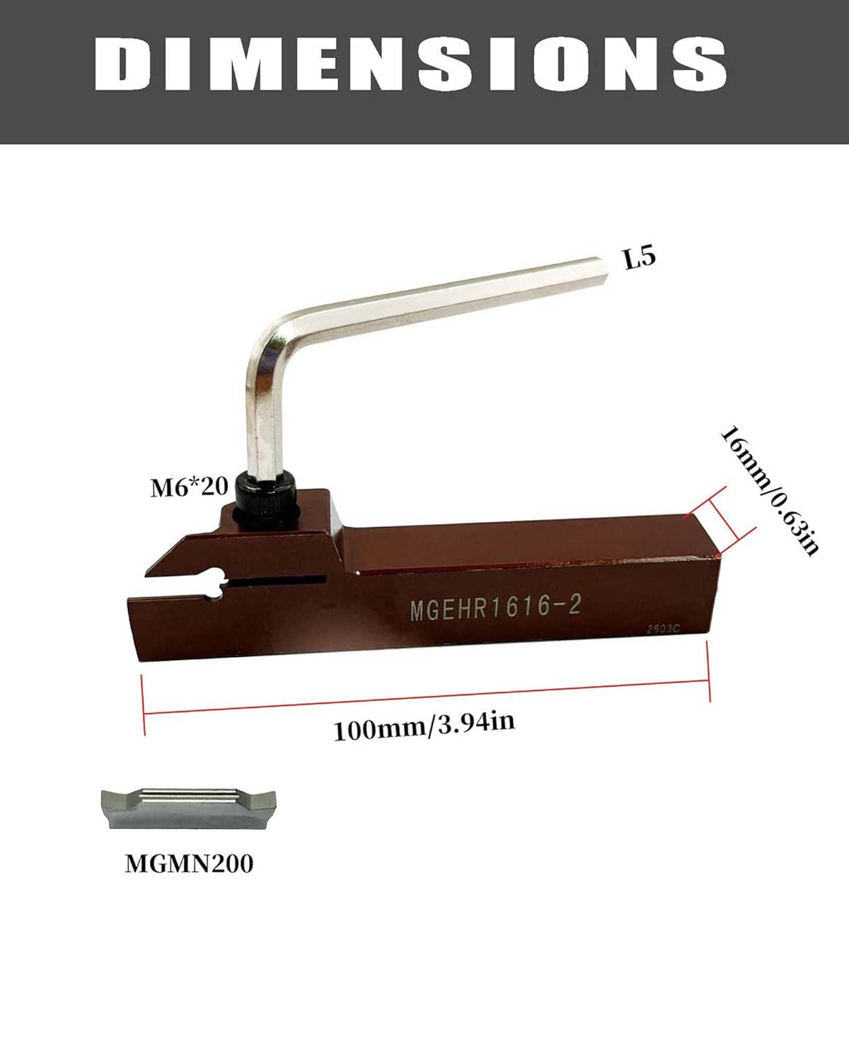 MGMN200 Grooving Inserts with Grooving Holder MGEHR1616 for Aluminum Cutting