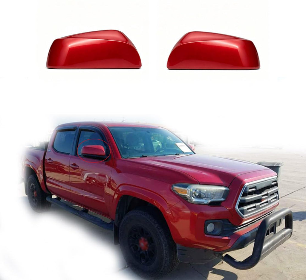 Left Driver Side Direct Mirror Cap Cover Replacement Compatible With Toyota Tacoma 2016-2022 Rearview Mirror Cover Without Turn Signal (red left without turn signal)