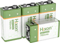 USB 9V Rechargeable Lithium Batteries - Long-Lasting 760mAh 9 Volt LI-ion Batteries with Type C Charging Cable - for