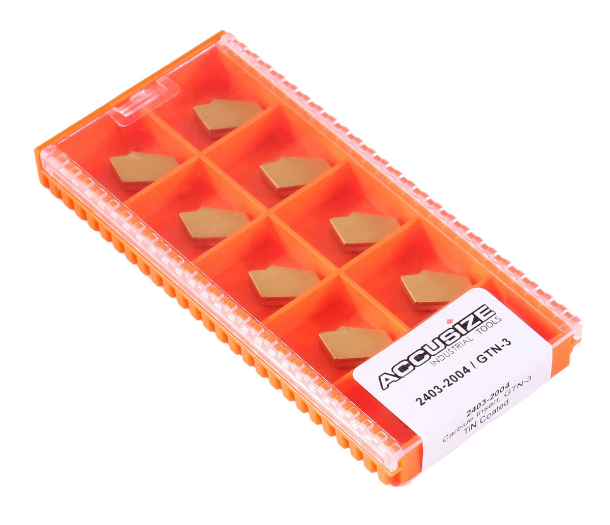 Accusize Industrial Tools GTN-3 Tin Coated Carbide Grooving Parting Inserts, 10 Pcs/Box, 6103-2003x10