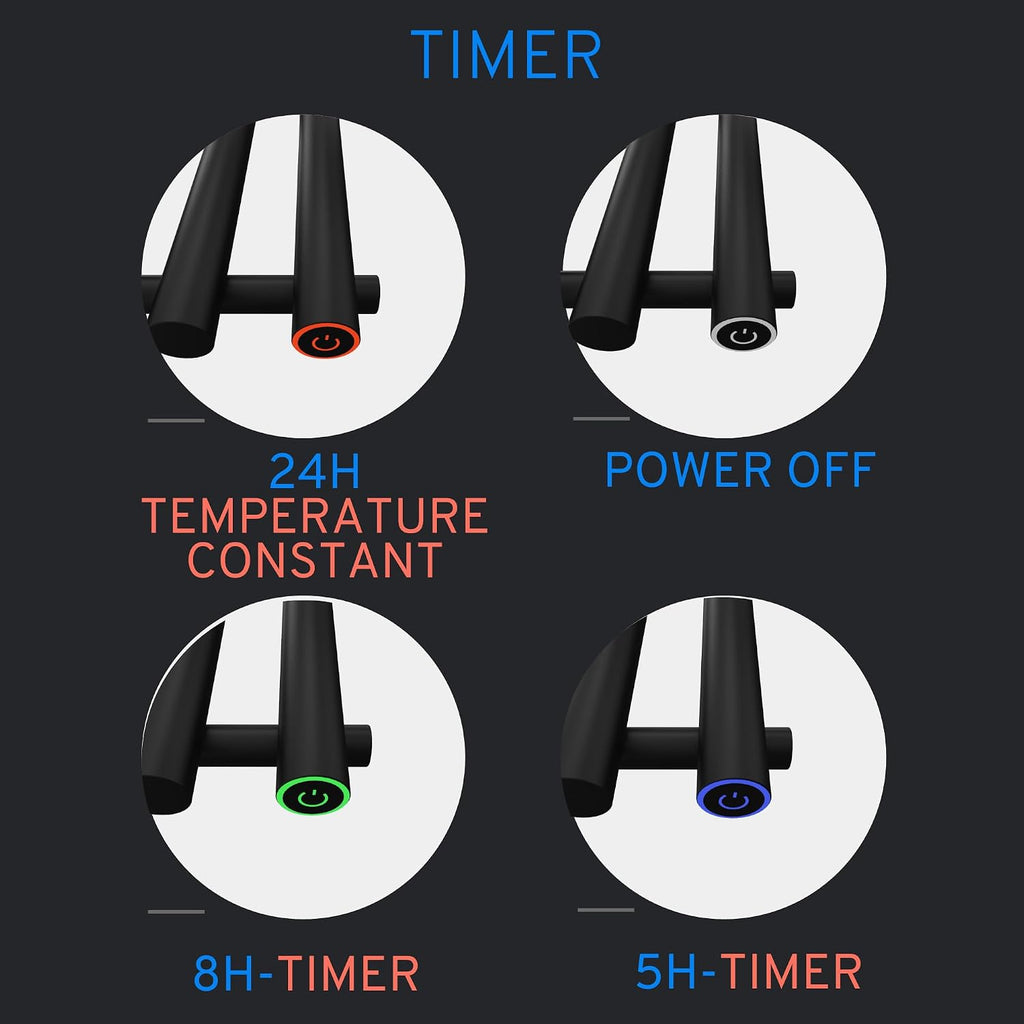 Heated Towel Rack, Towel Warmer with Timer, Wall Mounted hot Towel Warmer Rack for Bathroom, Hardwired or Plug-in