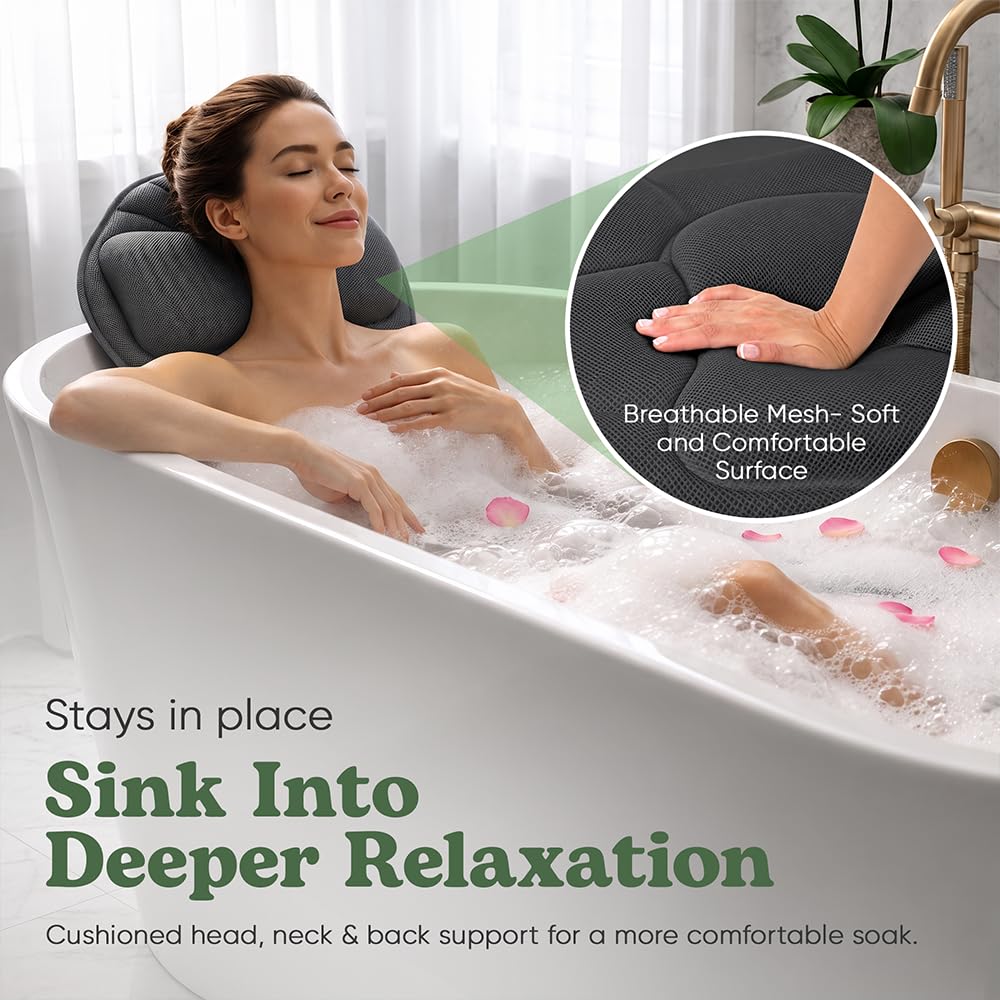 Full Body Bath Pillow – Luxury Cushion for Bathtub | Extra Large & Thick | Premium Packaging - Head, Neck, Shoulder &