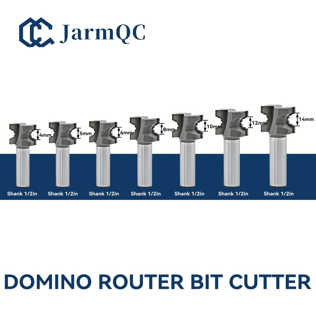 JarmQC Carbide Router Bit 1/2 Shank Compatible for Festool Domino Joiner DF500 4mm Domino Tenon Cutter for Woodworking, Professional Mortising Tool for Furniture & Cabinet Making, D4