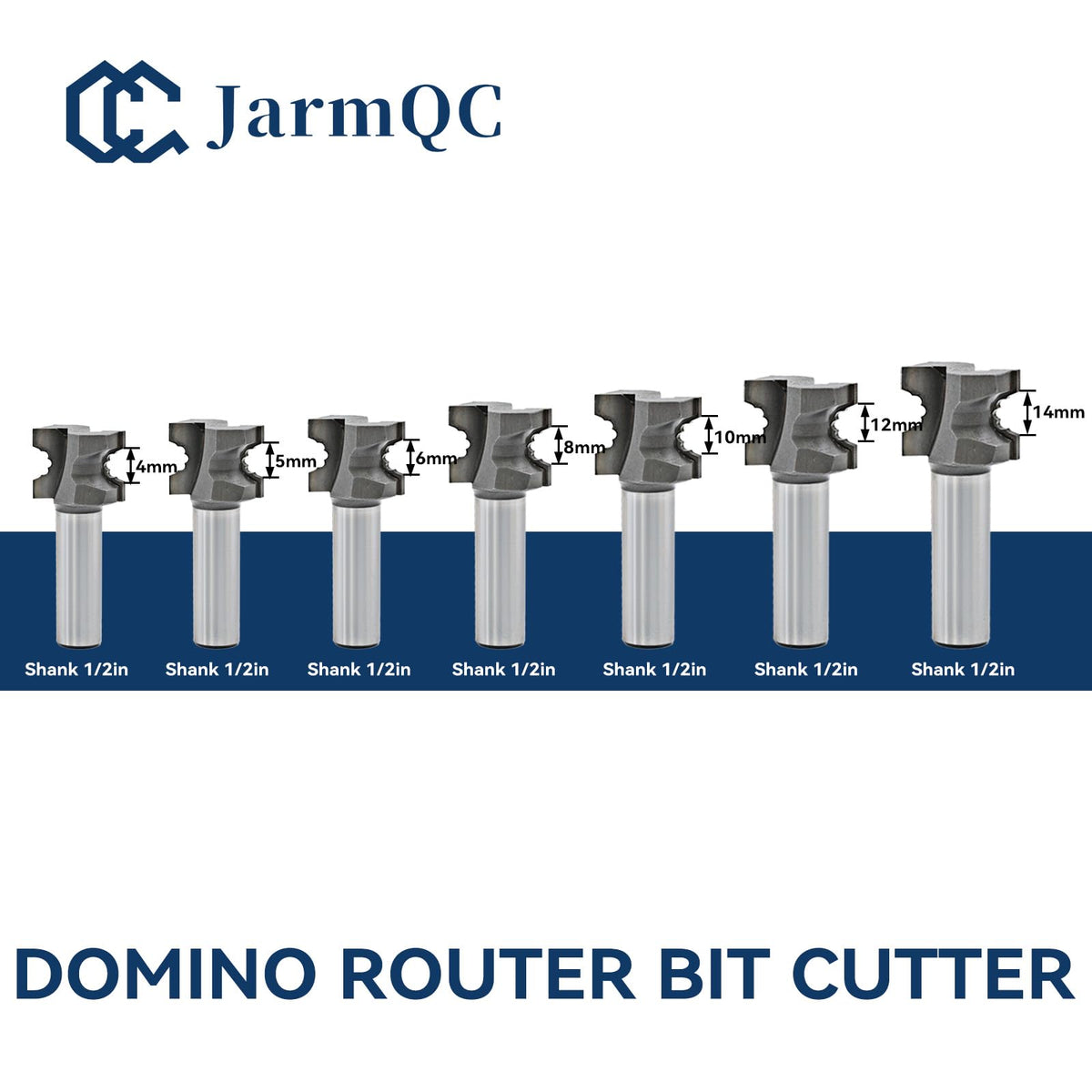 JarmQC Carbide Router Bit 1/2 Shank Compatible for Festool Domino Joiner DF500 4mm Domino Tenon Cutter for Woodworking, Professional Mortising Tool for Furniture & Cabinet Making, D4