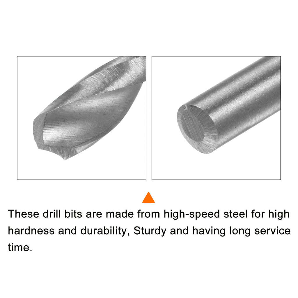 HARFINGTON 10pcs Extra Long Drill Bits, 3mm HSS Drill Bit with High Speed Steel Straight Shank 120mm Length for Metal Woodwork Plastic Aluminum Alloy