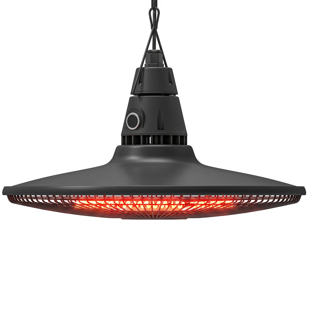 1500W Electric Hanging Patio Heater with Carbon Fiber Tube, Black