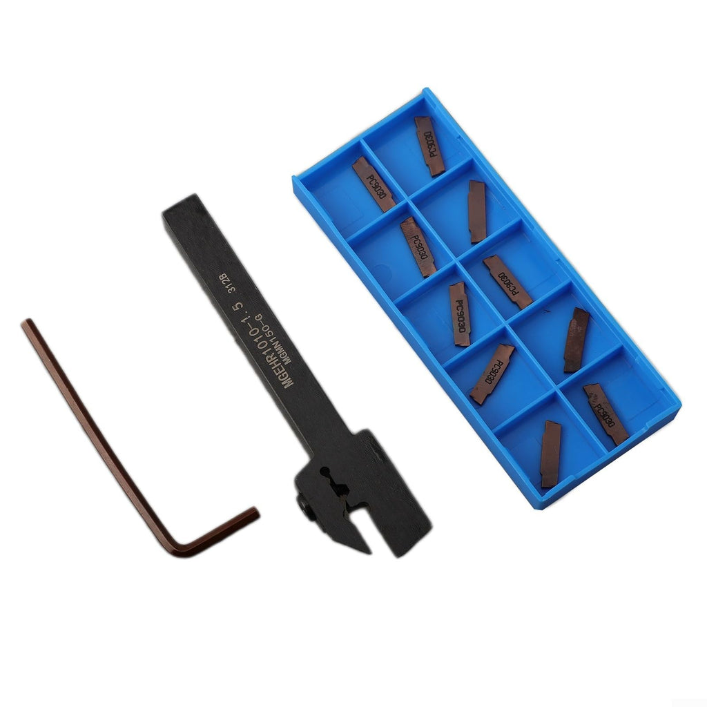 XNManaWork MGEHR1010-1.5 Grooving Tool Holder With MGMN150-G Inserts, 1.5mm Cut Width Alloy Steel Boring Bar For CNC Lathe Turning Aluminum Copper Non-Ferrous Metal Machining