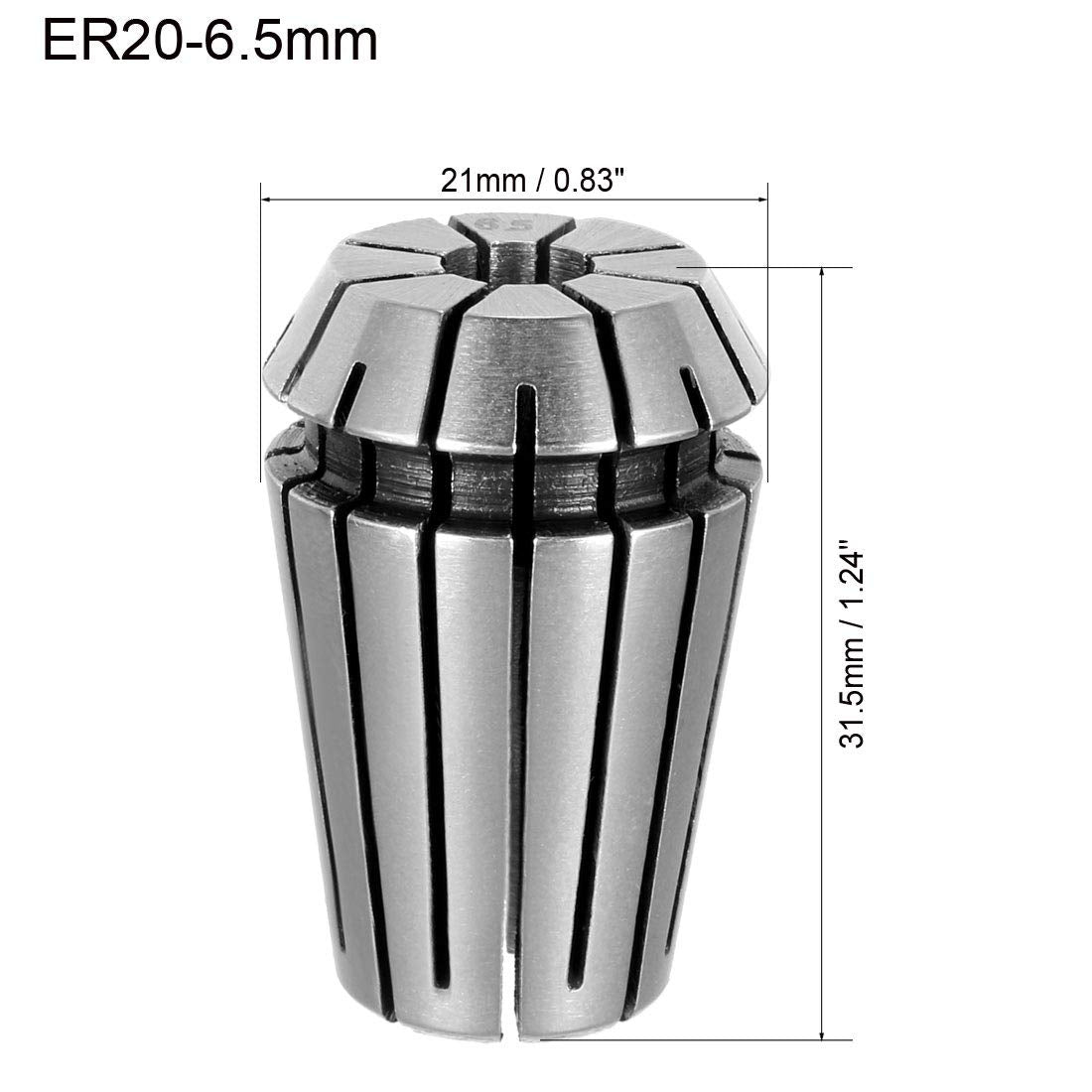 uxcell ER20 6.5mm Spring Collet Chuck for CNC Engraving Machine Lathe Milling Tool