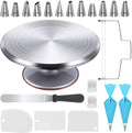 22 Aluminum Cake Stand Turntable Set for Decorating Baking Kit, 12"
