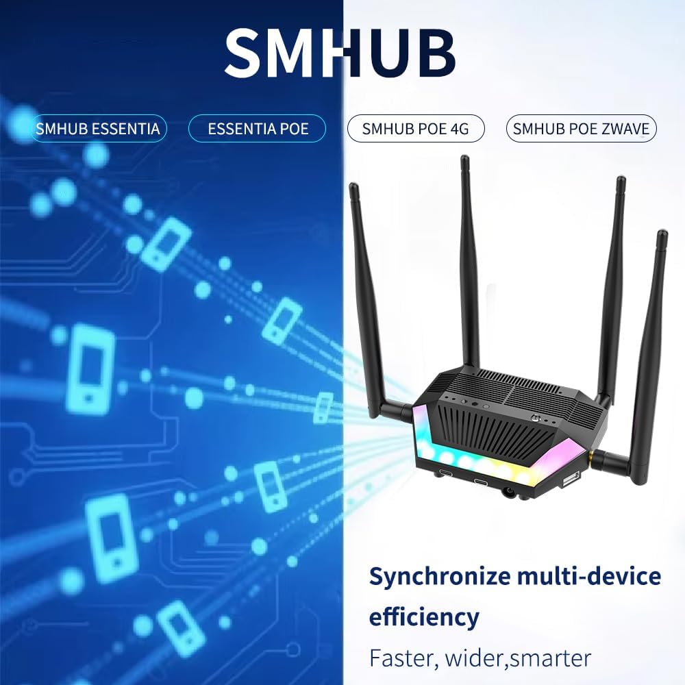 SMHUB Zigbee Smart Home Integrated Device Controller Coordinator Matter Bridge Triple in One with PoE,Universal