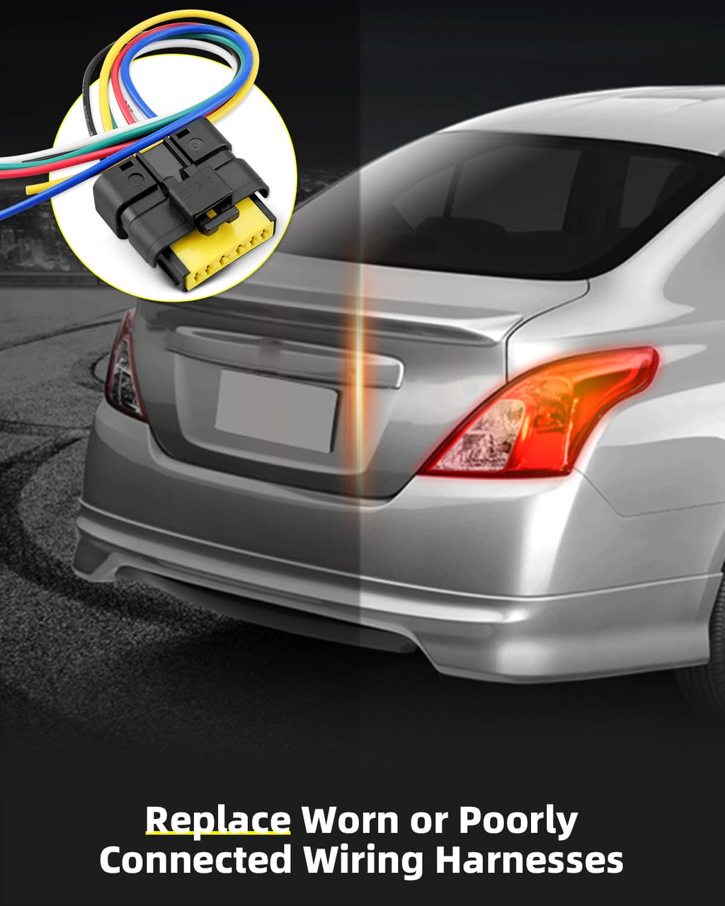 6 Pin Rear Tail Light Wiring Harness Socket Connector Plug Fit for Nissan Versa Sunny Almea V-Drive Latio N17 2012 2013 2014 2015 2016 2017 2018 2019