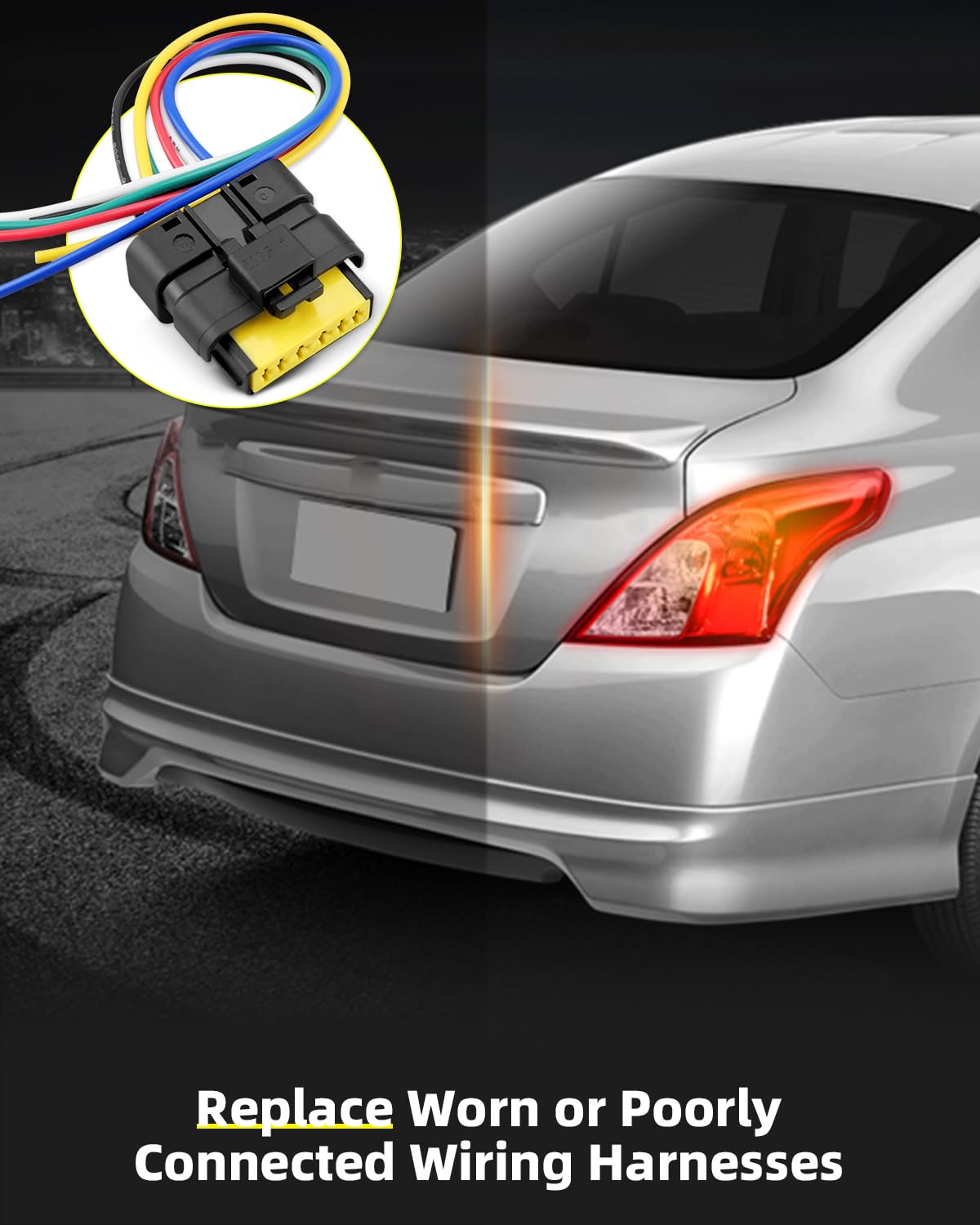 6 Pin Rear Tail Light Wiring Harness Socket Connector Plug Fit for Nissan Versa Sunny Almea V-Drive Latio N17 2012 2013 2014 2015 2016 2017 2018 2019