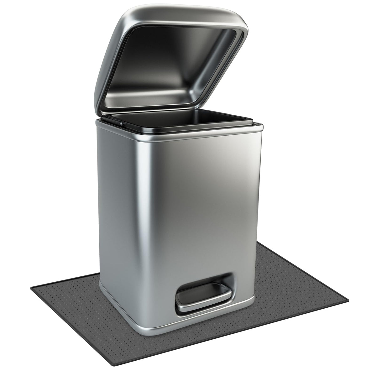 Waterproof Kitchen Trash Can Mat Non-Slip, Black, 11.8" X 18.9"