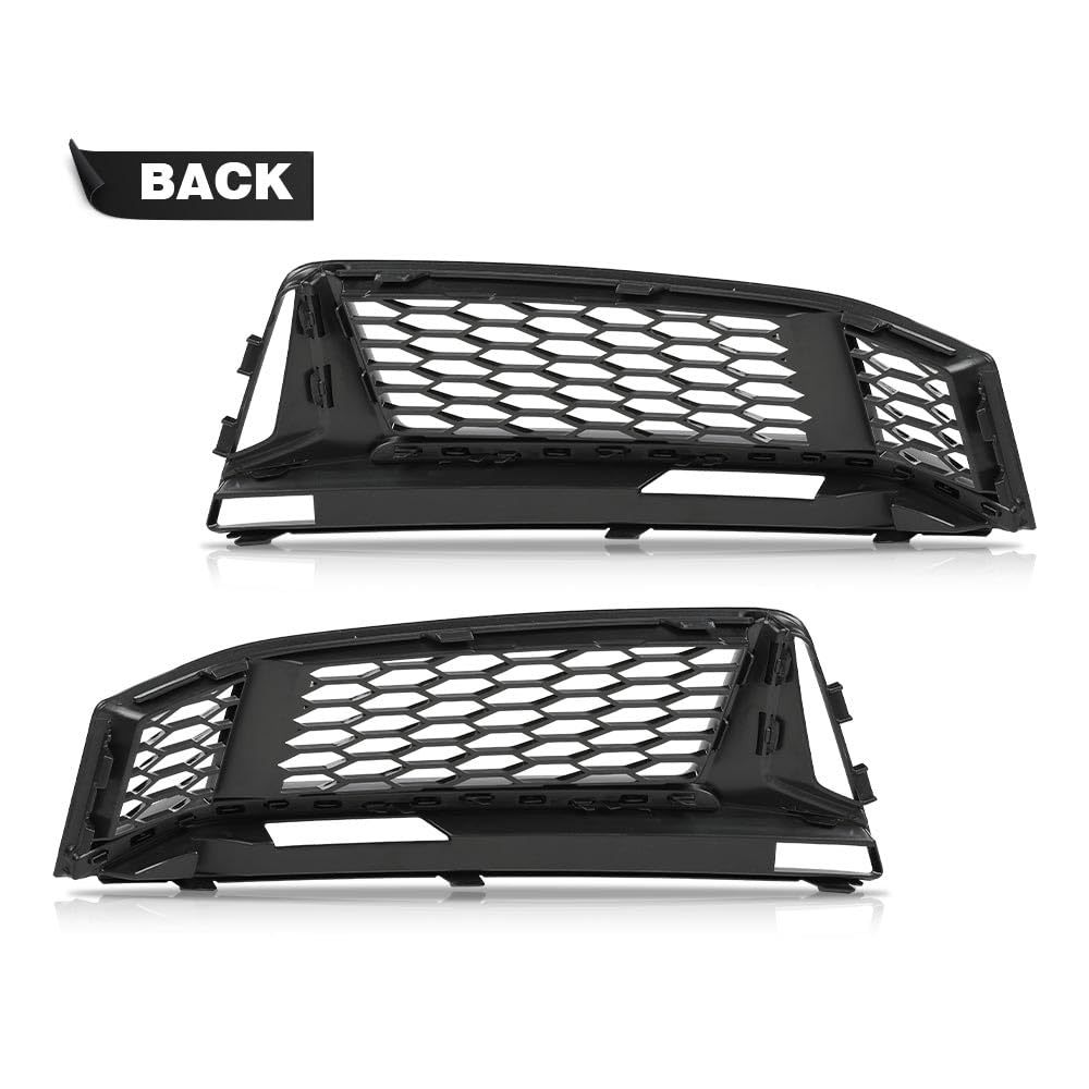 Pair Fog Light Grill Bezel Cover, Fit 2016-2018 Audi A4 B9 S-line Only/Audi S4 B9, Left Driver & Right Passenger 2PCS