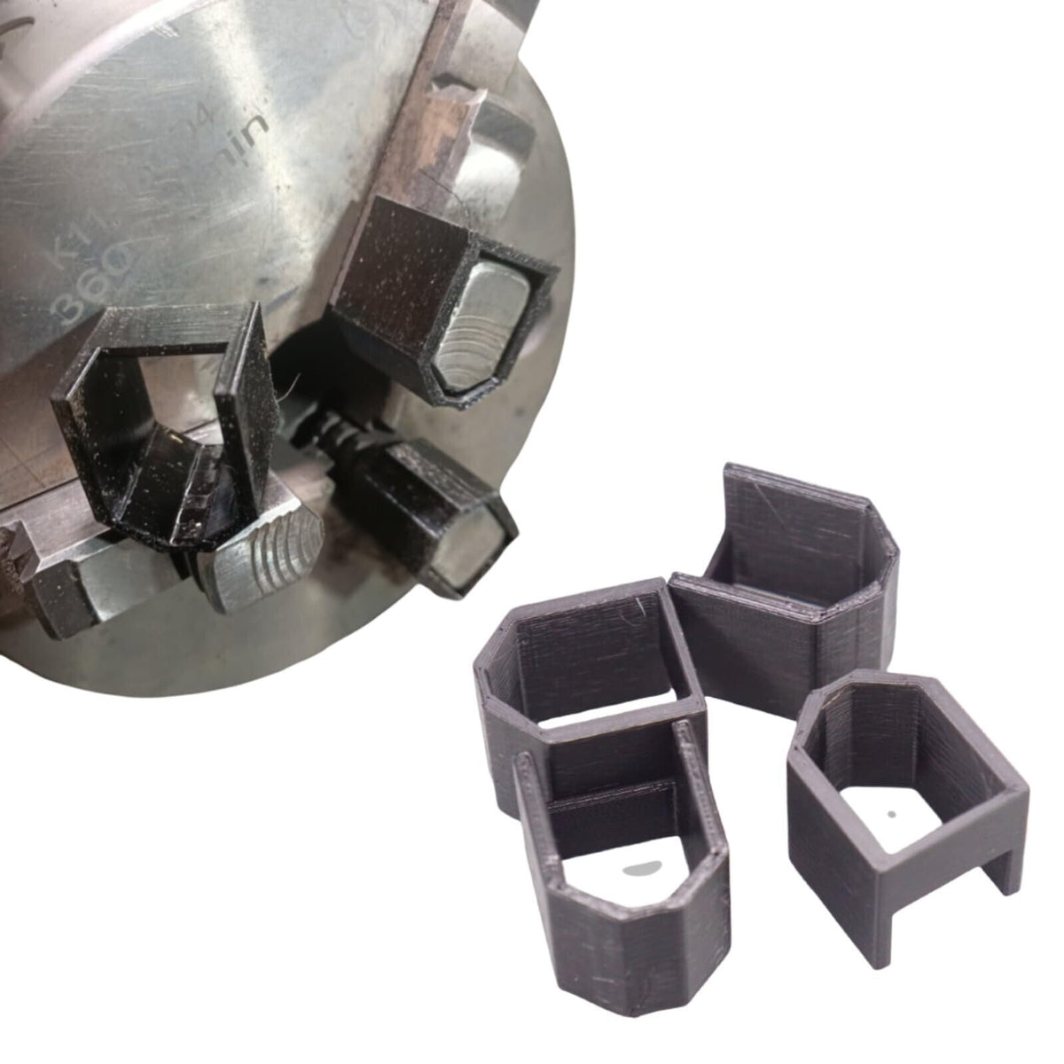 Plastic Soft Jaw Covers for Sanou K11-160 Lathe Chuck 3D