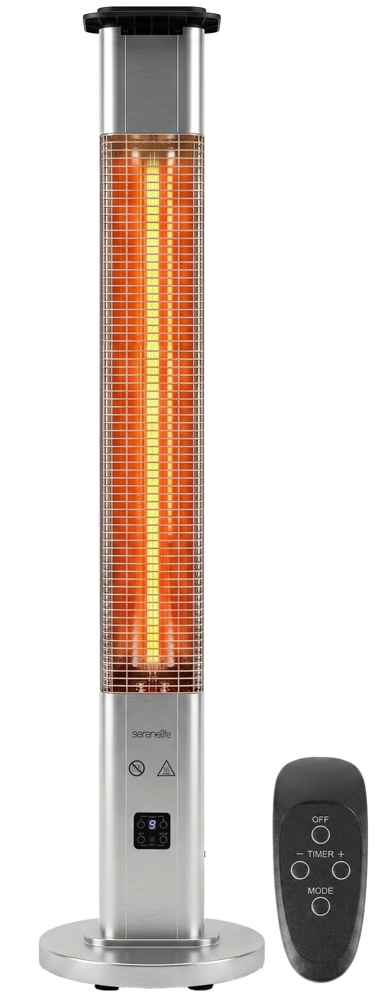 Outdoor Electric Patio Heater - 1500W High-Efficiency Infrared Heating, Remote Control Standing Heater with Aluminum