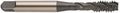 YG-1 F8 Series Vanadium Alloy HSS Spiral Flute Tap, TiN Coated, Round Shank with Square End, Bottoming Chamfer, 7/16"-20 Thread Size, H3 Tolerance