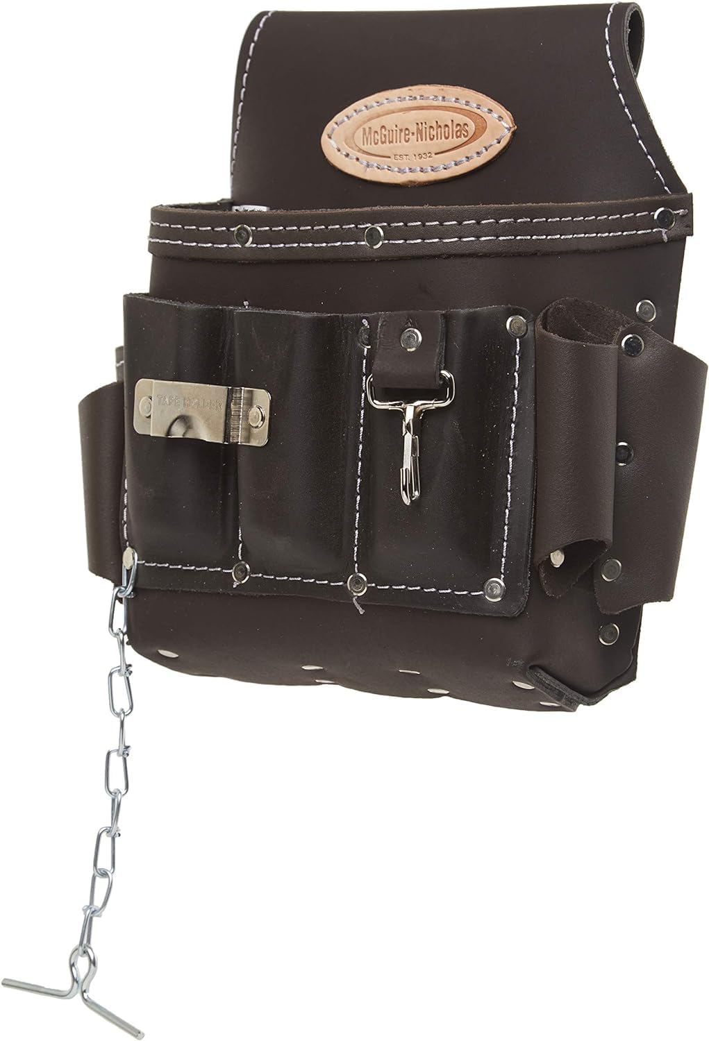 Electrician Tool Pouch, 12 Pocket, 1 Pack, Brown