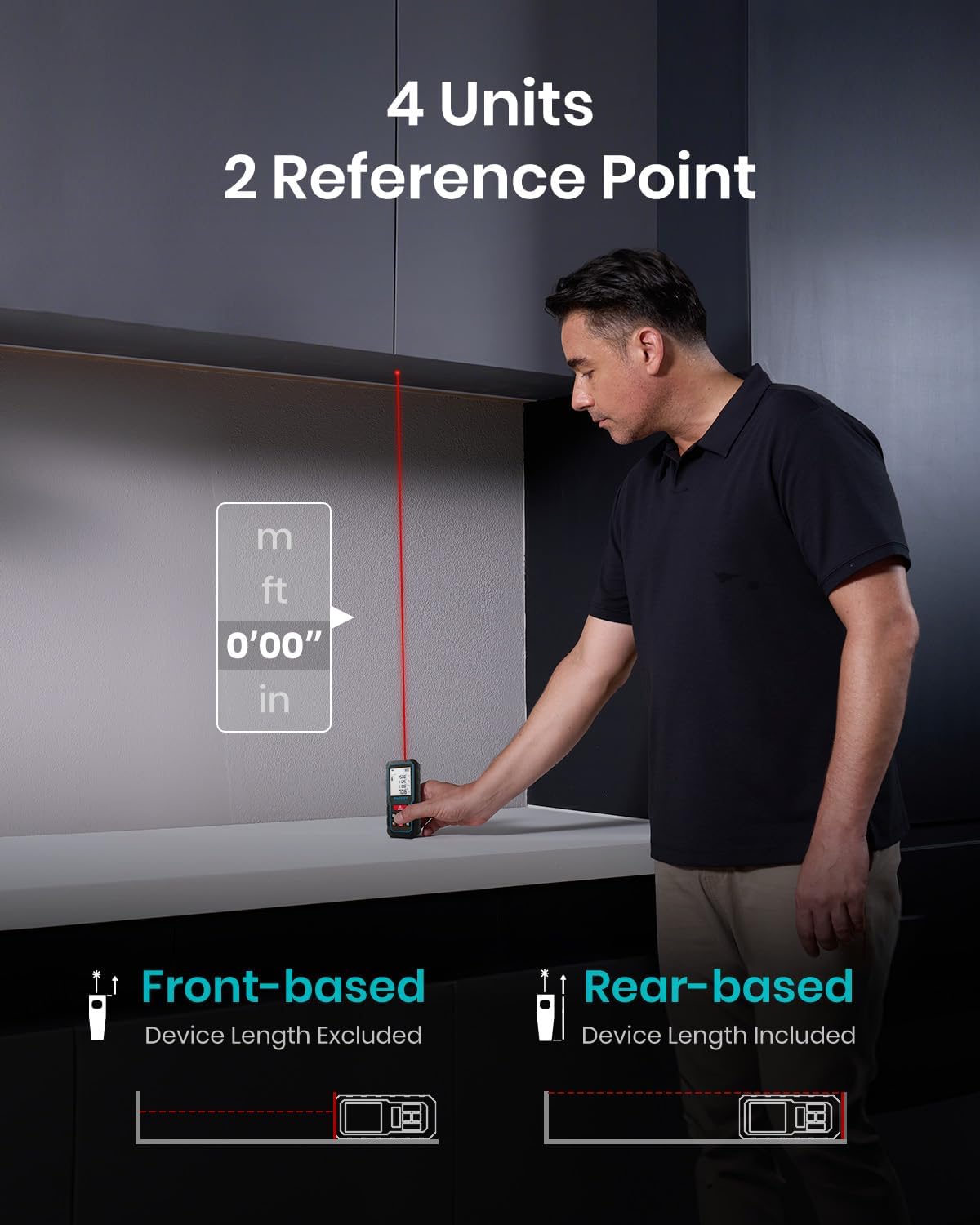 Laser Measure Device, MiLESEEY 229ft Digital Laser Tape Measure with Upgrade Electronic Angle Sensor, 2mm Accuracy