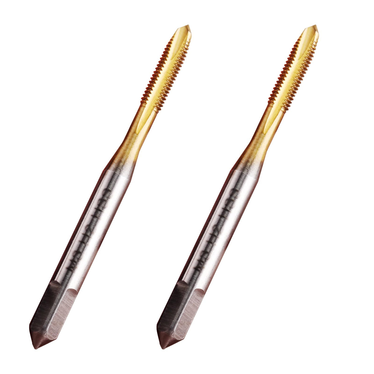 LWCUSNJ 2pcs M3 x 0.5 Spiral Point Tap,Titanium Coated,M2 HSS Titanium Coated,Spiral Point Plug Threading Tap,Metric Tapping Bit for Thread Repair (M3 x 0.5)