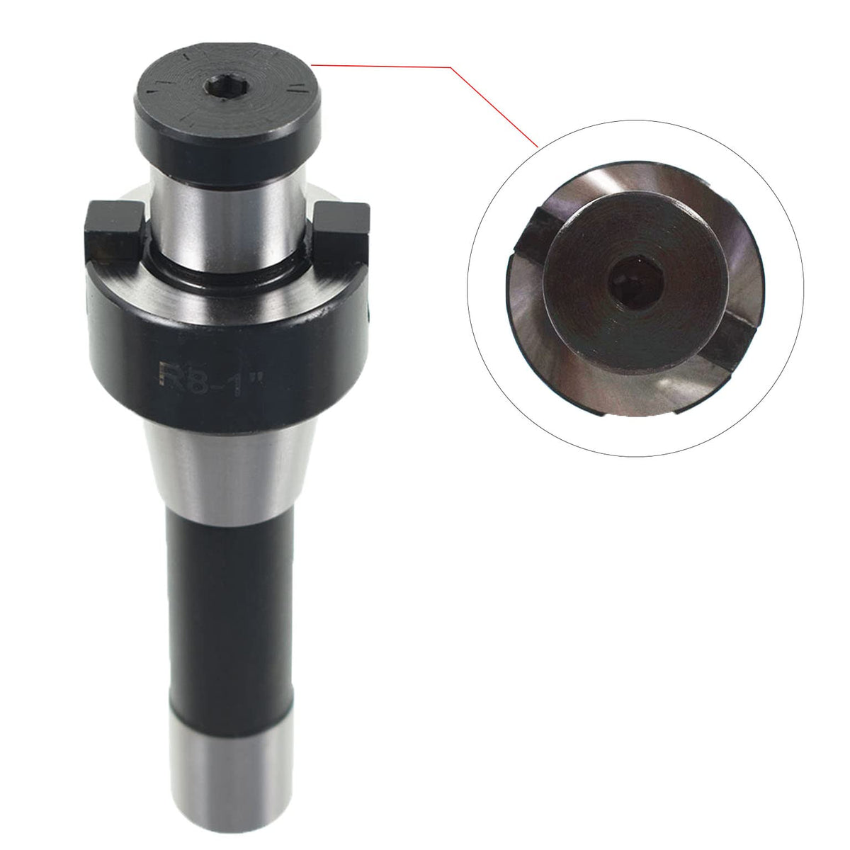 mitoharet 1Inch R8 Shank Shell Mill Arbor Adapter, 7/16 Inch - 20 Rear Pull Tail Wire Face End Mill Cutter, Replacement for Bridgeport Machine