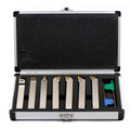 OSCARBIDE 1/2" Shank Nickel Plated 7-Piece Indexable Lathe Tool Holder Set