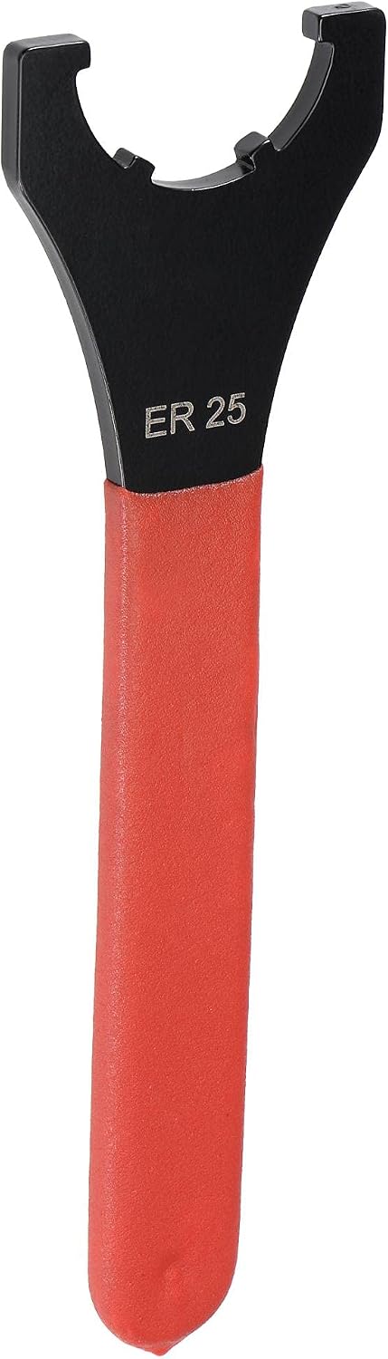 uxcell Collet Chuck Wrench Spanner for ER25UM Clamping Nut CNC Milling Lathe Chuck Holder Tool with Red Non-slip Handle