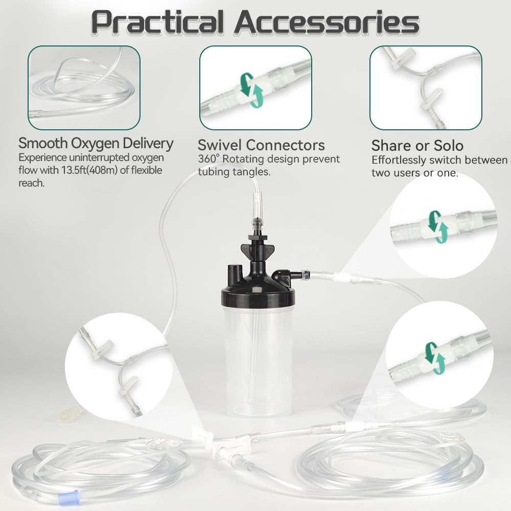 Oxygen Humidifier Bottle Set, 11PCS Complete Kit