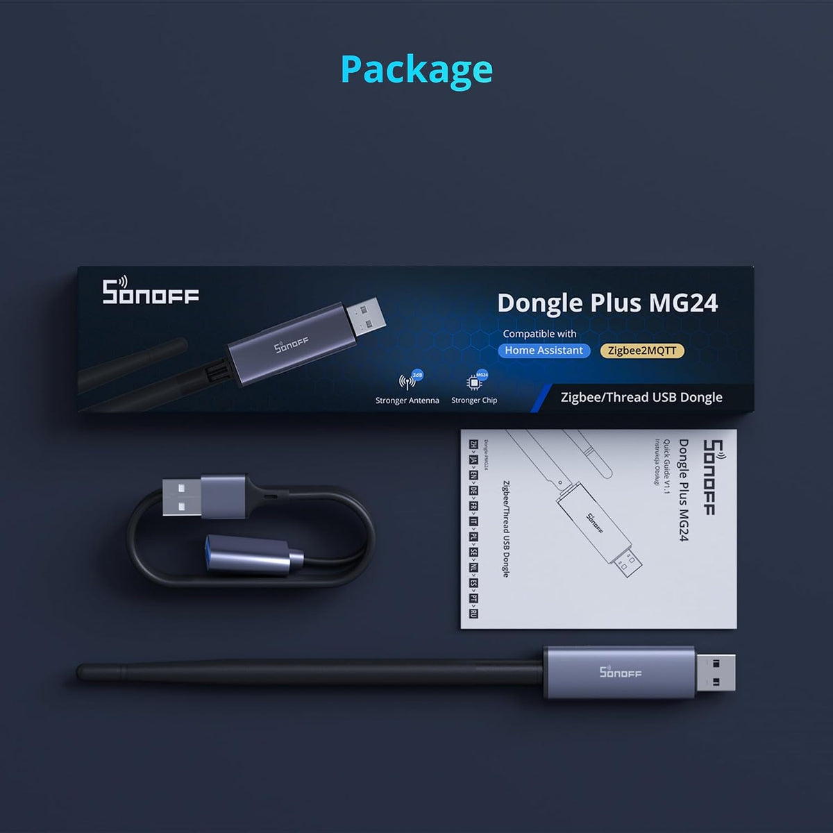Zigbee 3.0 USB Dongle Plus MG24, Zigbee Gateway with EFR32MG24, Thread & Zigbee USB Stick, Zigbee Controller for Home