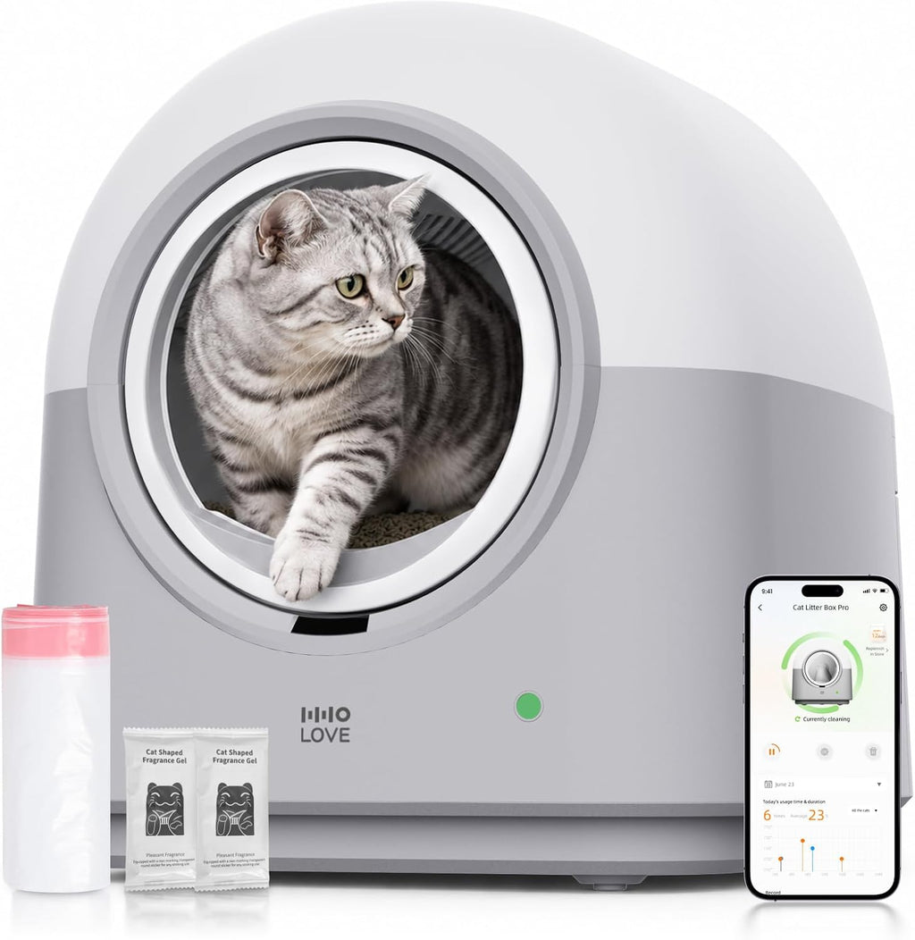 L2 Automatic Self Cleaning Litter Box Smart Robot Odor Control Litter Box,Safety Sensors Anti-Pinch,with APP Control