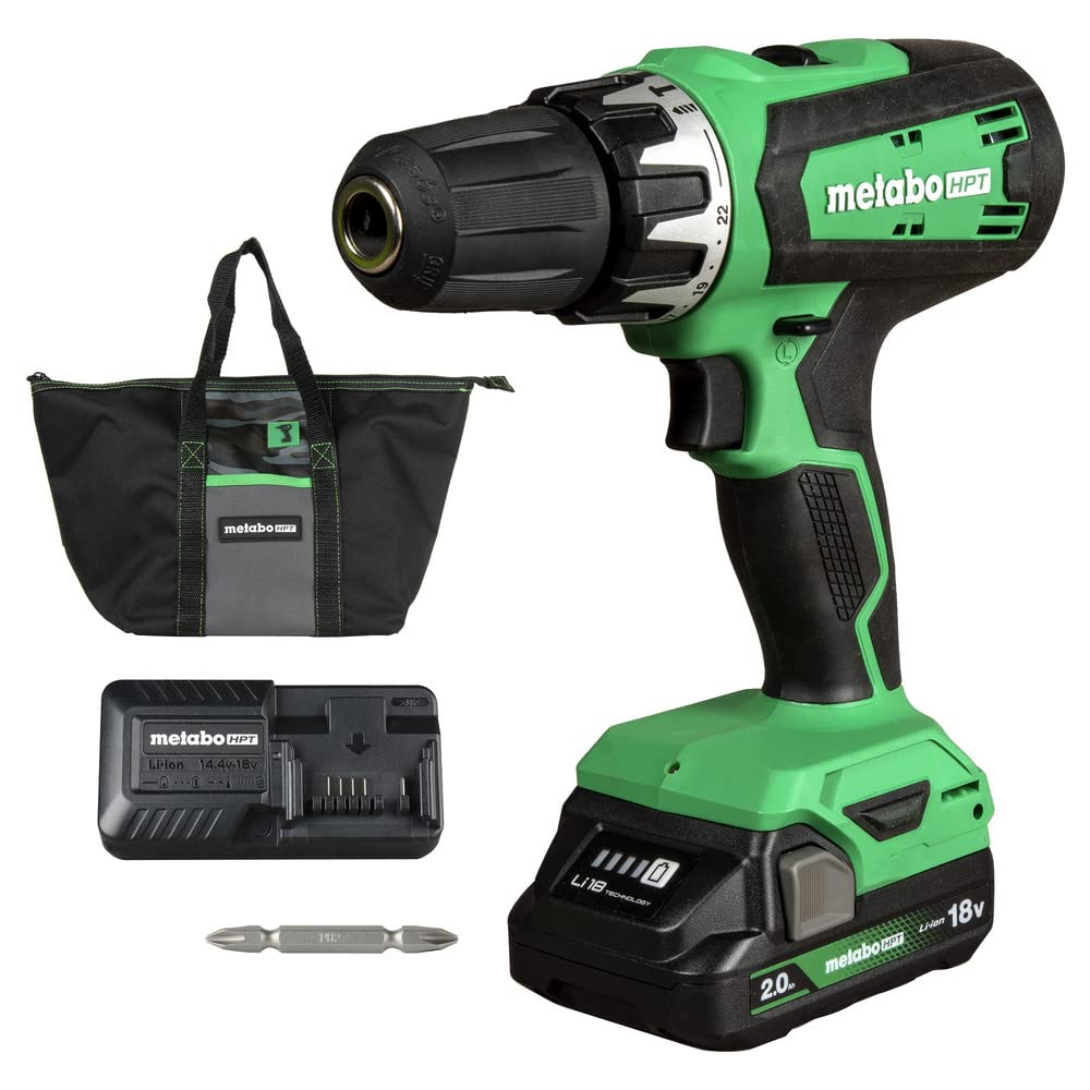 Metabo HPT 18V Cordless Drill Driver Kit Keyless Chuck, DS18DFX