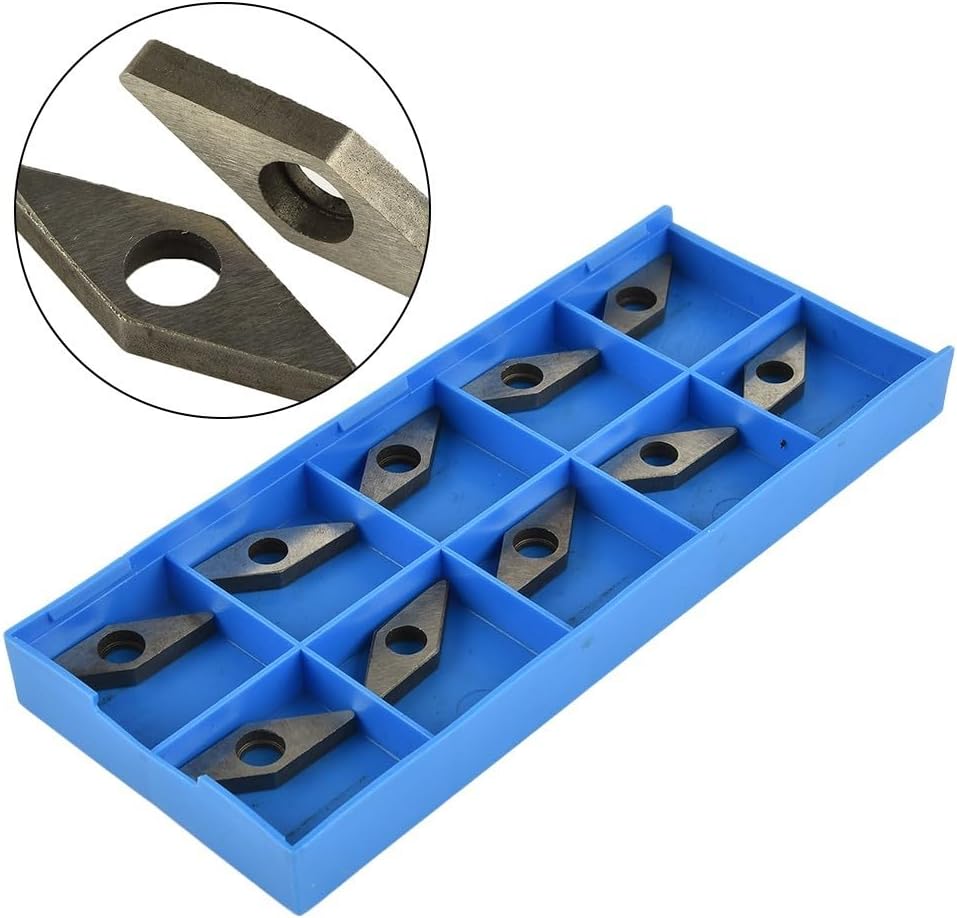 MV1603 Carbide Insert Shim Seats For VNMG160404/08/12/16 Turning Tool Holders, 35 Degree Bevel, 15 X 15 X 3.1 Mm, 10 Pack, Wear Resistance For Lathe Metalworking