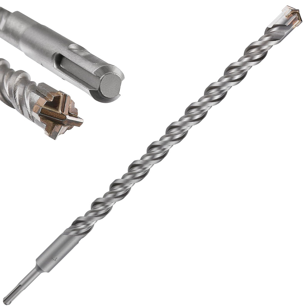 Wensilon Extra Long Hammer Drill Bit - 1pcs 1" X 18"-16" Cross-Type Double Thread Carbide for Concrete, Brick, Stone, Cement Walls