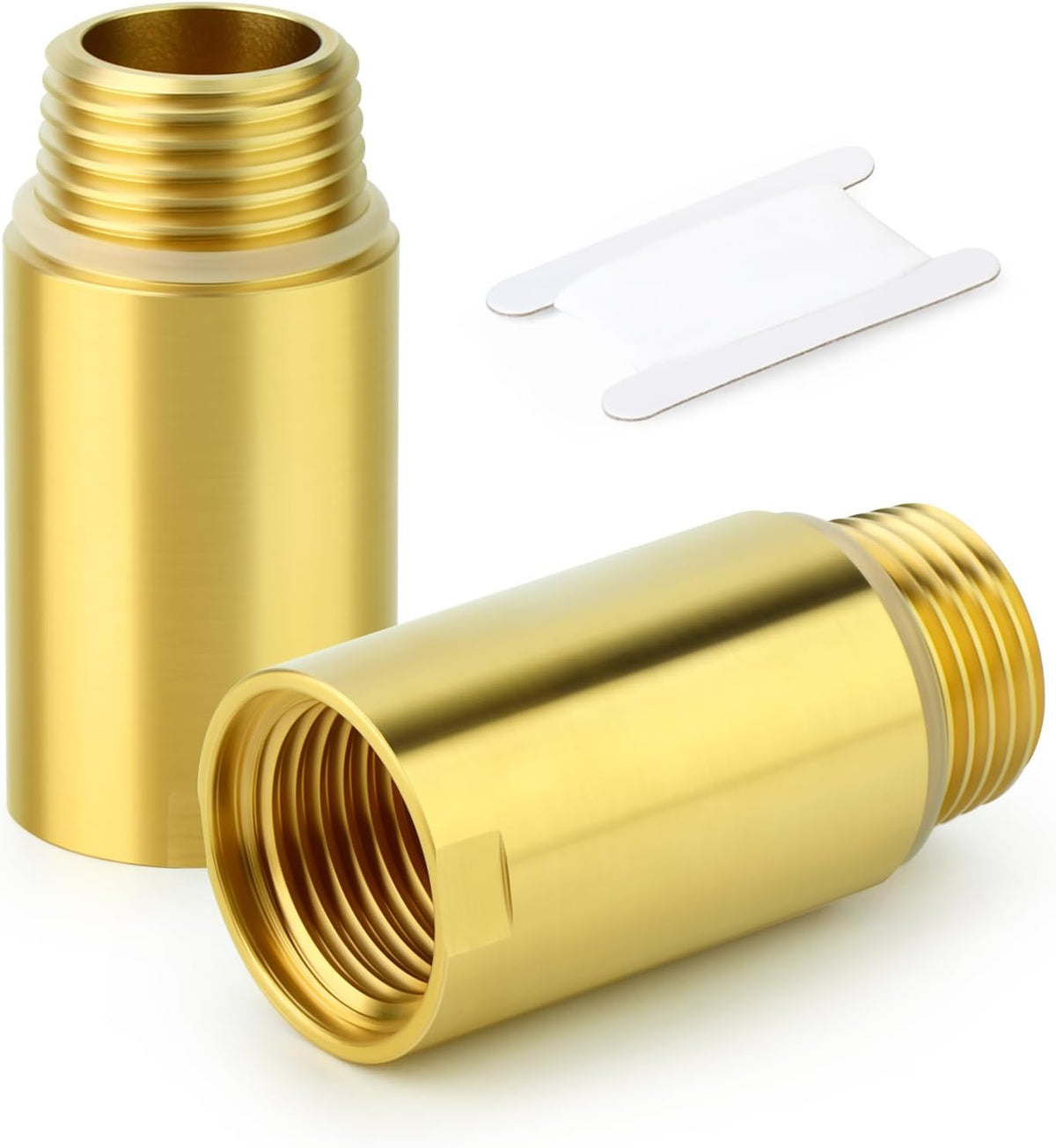 2Pcs Brass Pipe Plumbing Adapter with Rubber O-ring, 1/2" NPT Male x 1/2" NPT Female Pipe Fitting Coupler,Length