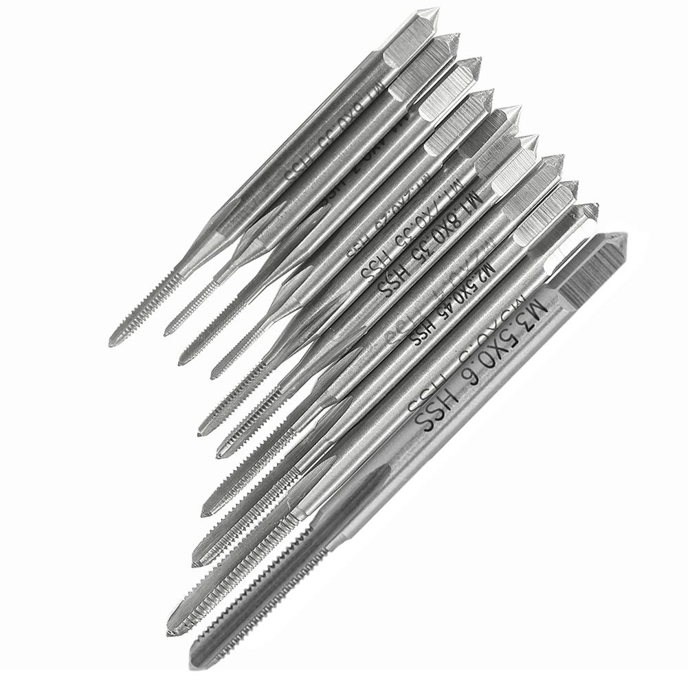 Yakamoz Micro Metric Tap Set,10Pcs M1-M3.5 HSS Mini Thread Tapping Bits