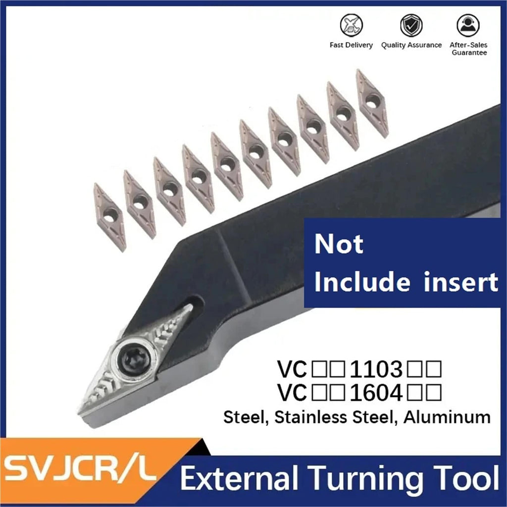 screw External Turning SVJCR/L lathe cutter External Turning Tool Holder 1212H11/1616H16/2525M16, inserts VCMT/VCGT(SVJCR1212H11)