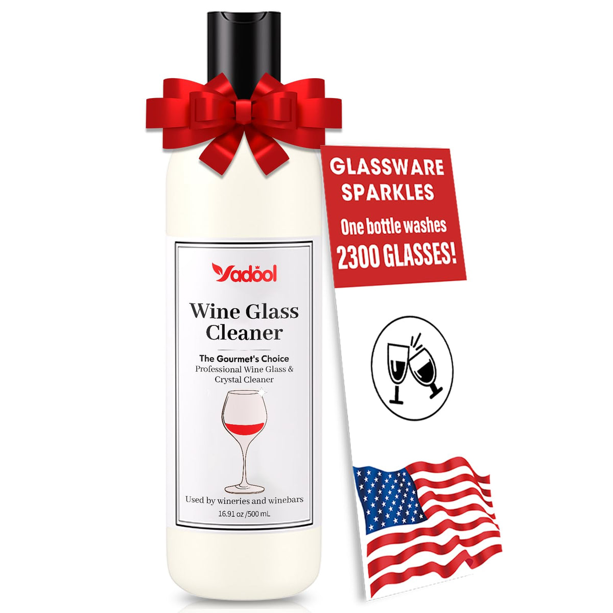 Wine Glass Cleaner, Crystal Cleaning Liquid for Glassware, 16.91 oz