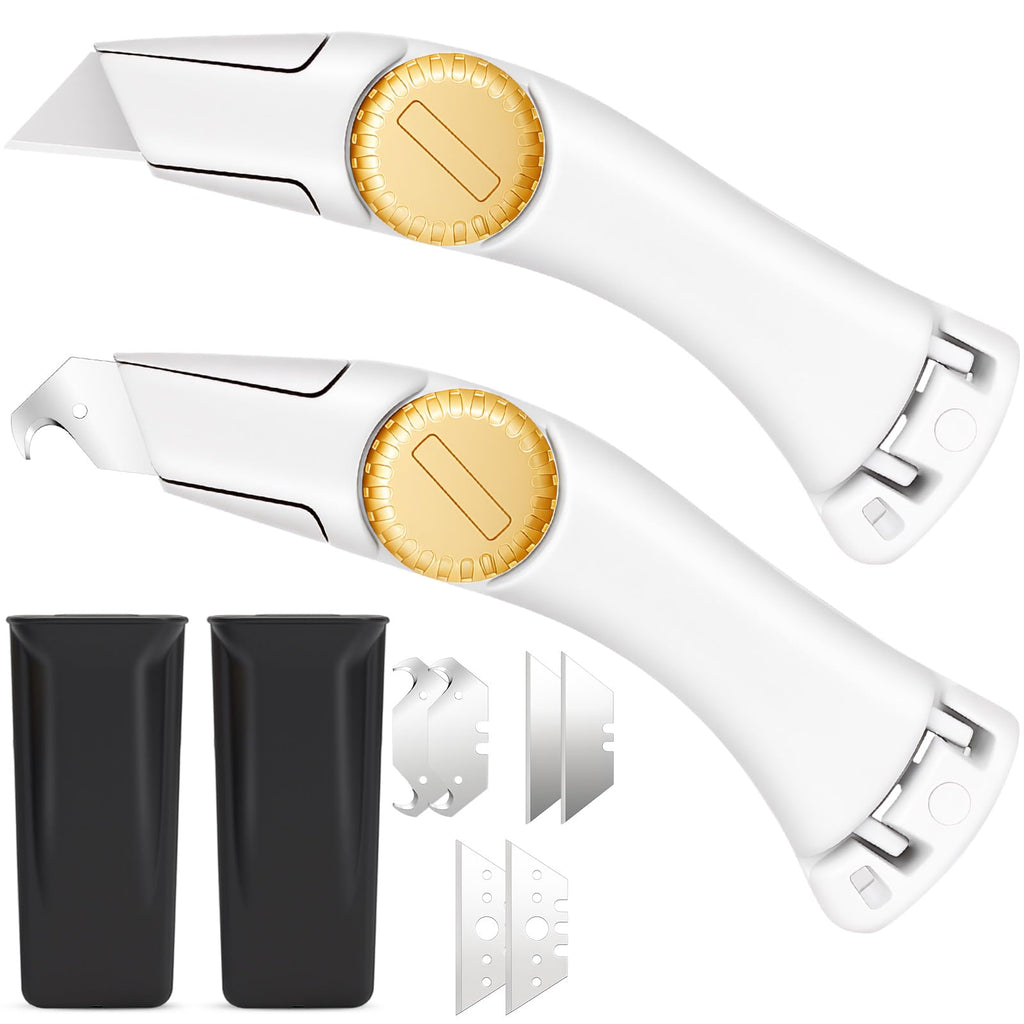 2-Pack White Fixed Blade Roofing Knife,Lizenoz Navajas para Roofing
