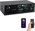 3000W Peak 5.1-Channel Home Audio Power Amplifier – HiFi Stereo Amplifier with Subwoofer, 3 Microphone Inputs, USB/SD