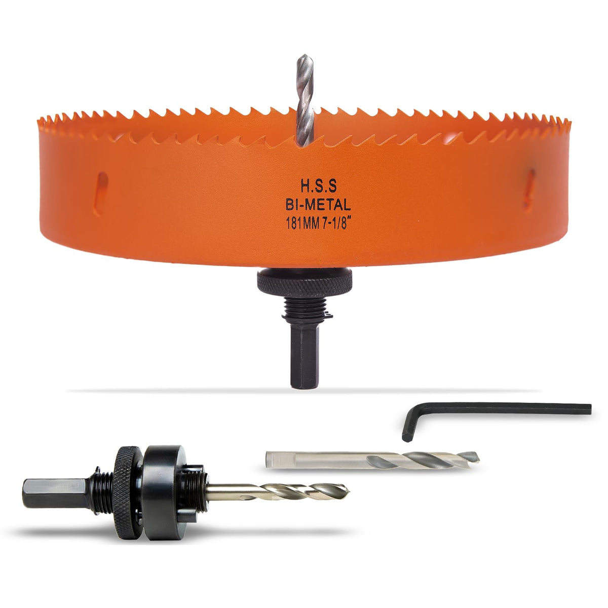 VIKITON 7-1/8 inch Hole Saw for Wood, Metal, Plastic & Drywall, with Arbor