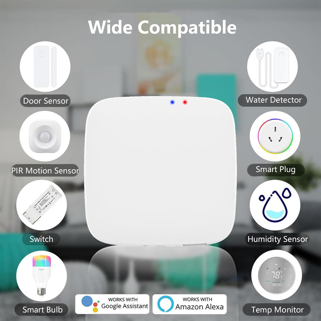 ZigBee Hub WiFi & Bluetooth Dual Mode Gateway, Only for Tuya Product Smart Home Bridge Wireless Remote