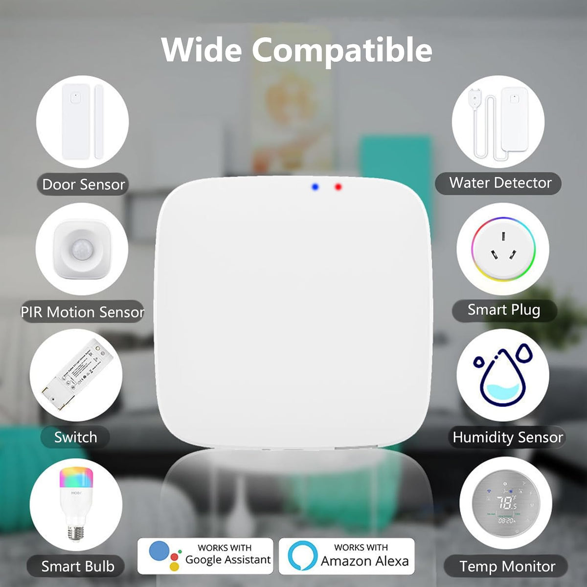 ZigBee Hub WiFi & Bluetooth Dual Mode Gateway, Only for Tuya Product Smart Home Bridge Wireless Remote