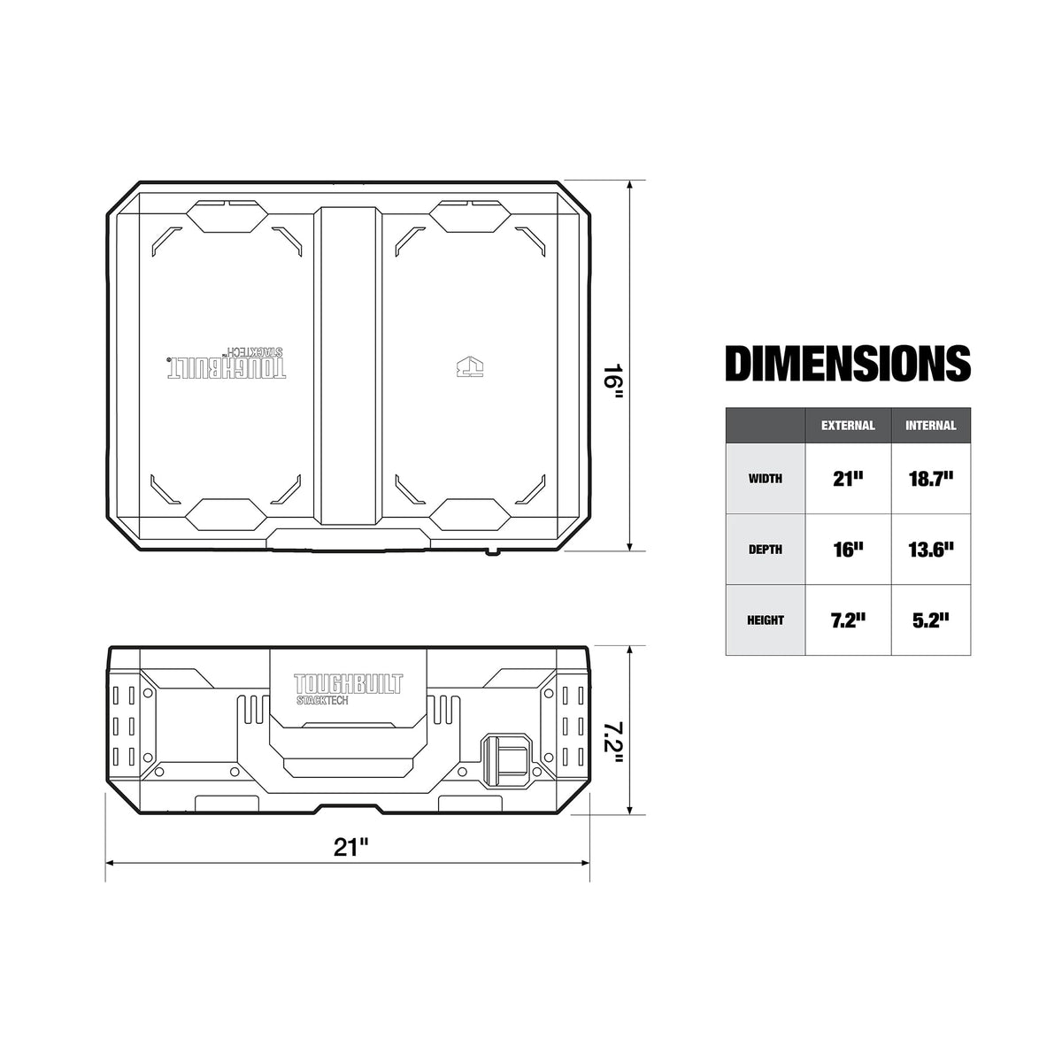 StackTech 1 Drawer Tool Box, Stackable Organizer, 75 lb Capacity