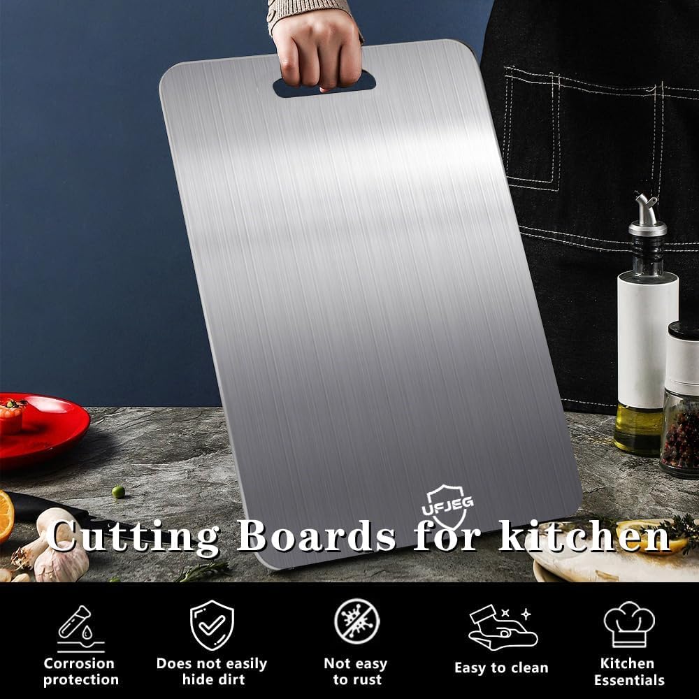 Titanium Cutting Board, 3 PCS Titanium Cutting Boards for Kitchen, Non Toxic, Double-Sided Food Grade Chopping Board