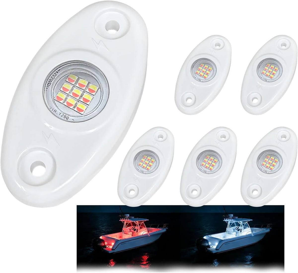 Boat Courtesy Lights, Dual Color White/Red Marine LED Lights