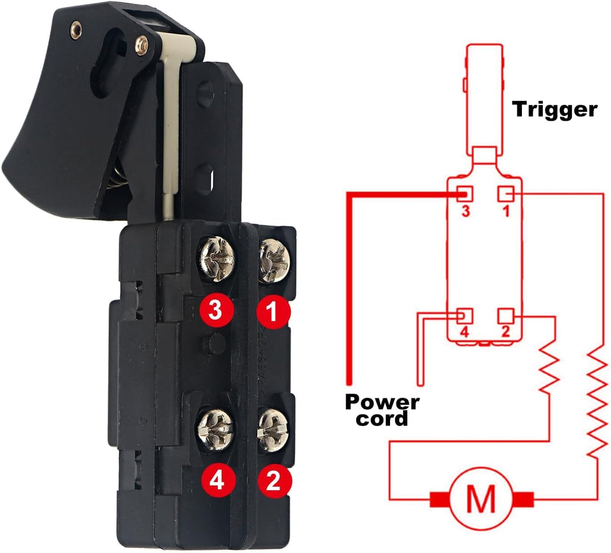 2 Pack SW77 Trigger Switch Replacement Part for Skil HD77, Saw Not Included