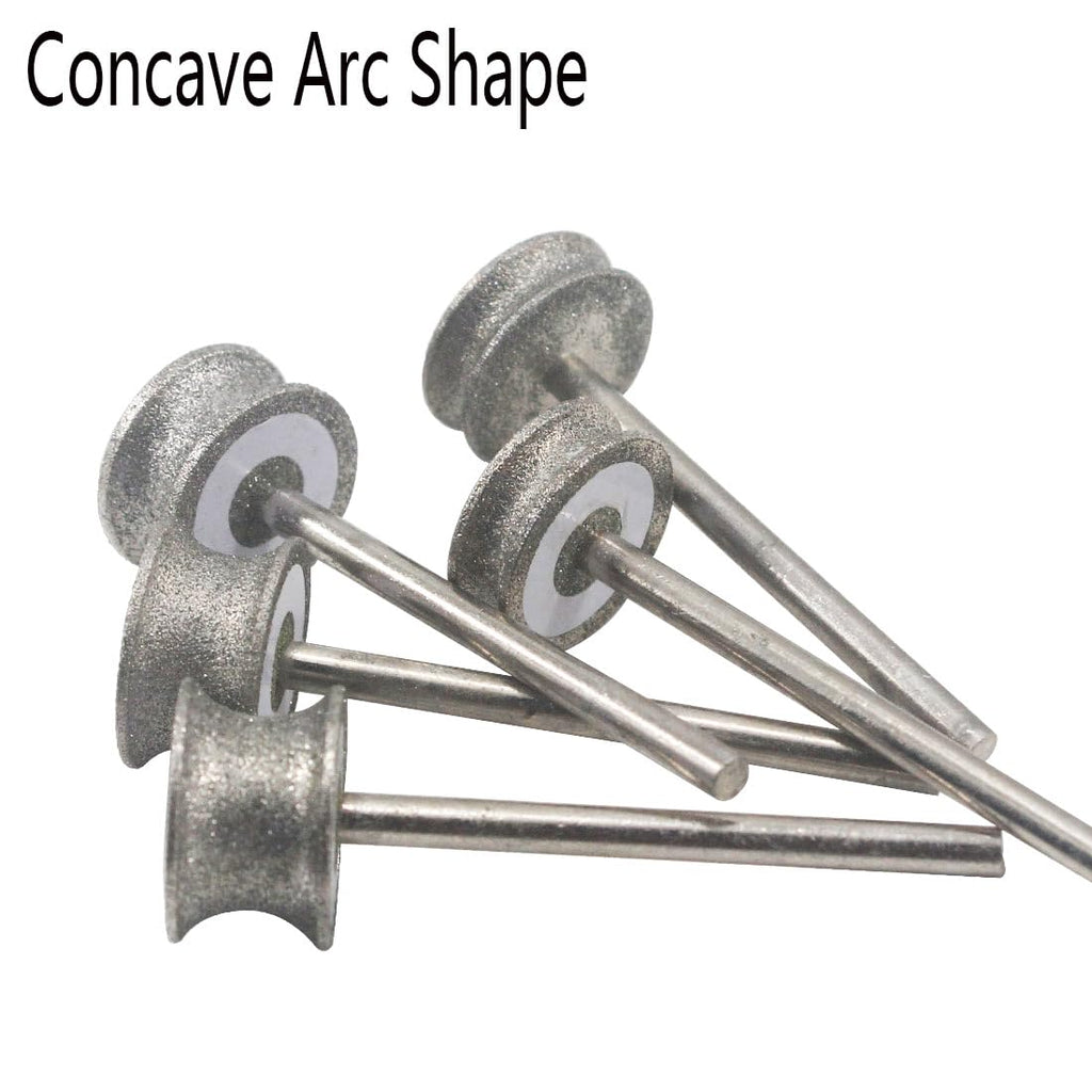 Luo ke 5 Pcs 80 Grit Concave Arc Diamond Burr Ring Making Bits