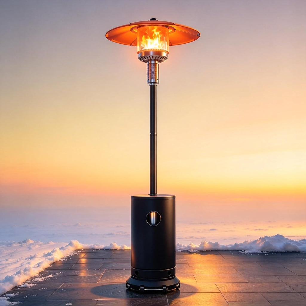 Stainless Steel Propane Outdoor Patio Heater with Wheels 48000 BTU